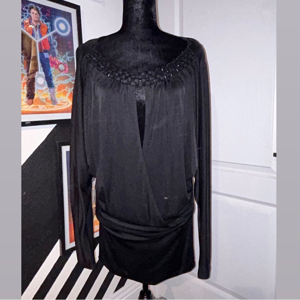 Bebe - Long Sleeve Open Front Long Sleeve Dress - Women’s Size Medium
